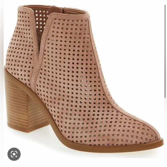 1.State Pink Perforated Heeled Booties Sz 10 - Picture 4 of 4